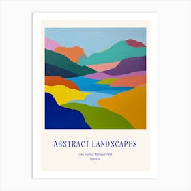 Colourful Abstract Lake District National Park England 4 Poster Blue Art Print