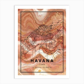 Havana Map Art Print