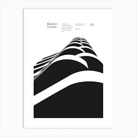 Modern Curves 15, Modern Architecture Design Poster, minimalist interior wall decor Art Print