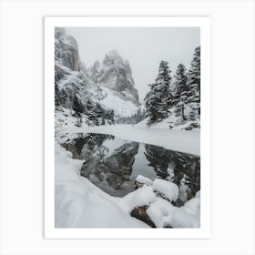 Lake In The Snow Art Print