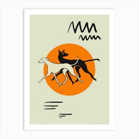 Two Sighthounds Art Print