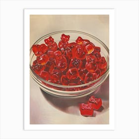 Red Gummy Bears Vintage Advertisement Illustration 3 Art Print