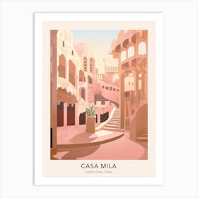 The Casa Mila Barcelona Spain Travel Poster Art Print