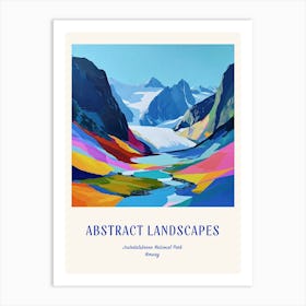 Colourful Abstract Jostedalsbreen National Park Norway 4 Poster Blue Art Print