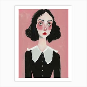 Girl With Black Hair 1 Art Print