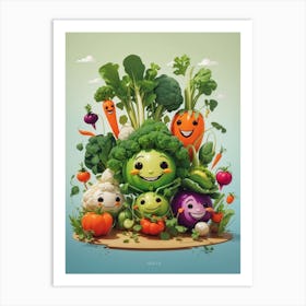 Happy Vegetables Art Print