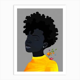 Black Girl With Flowers 1 Art Print