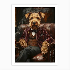 Classy Airedale At The Bar 20 Art Print