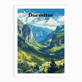 Durmitor National Park Montenegro Dinaric Alps Digital Travel Art Art Print