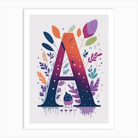 Colorful Letter A Illustration 13 Art Print