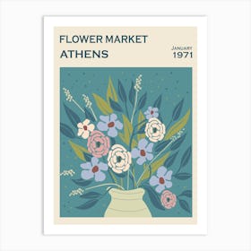 Flower Market Athens Art Print