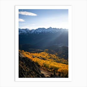 Alpine Landscape Unfurls Across Panoramic Canvas Autumn Colors Drape The Mountain Slopes Fiery Map (5) Art Print