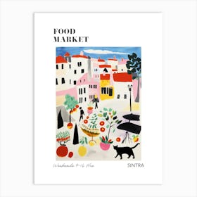 The Food Market In Sintra 1 Illustration Poster Art Print