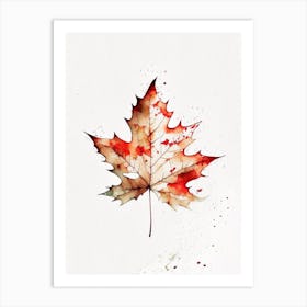 Sugar Maple Leaf Minimalist Watercolour 2 Art Print