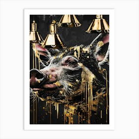 Gold Pig 1 Art Print