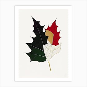 Holly Leaf Abstract Art Print