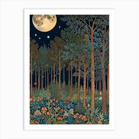 William Morris Night In The Forest 21 Art Print