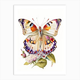 Painted Lady Butterfly Decoupage 2 Art Print