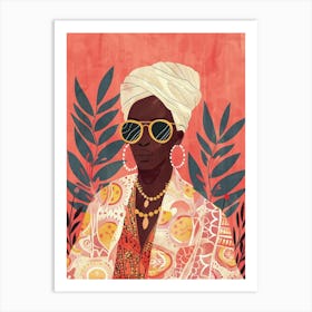 African Woman In Sunglasses Art Print