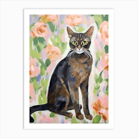 A Abyssinian Cat Painting, Impressionist Painting 3 Art Print