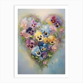 Pansies In Heart Formation 1 Art Print