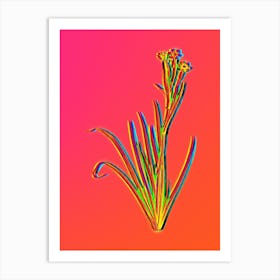 Neon Bermudiana Botanical in Hot Pink and Electric Blue n.0600 Art Print