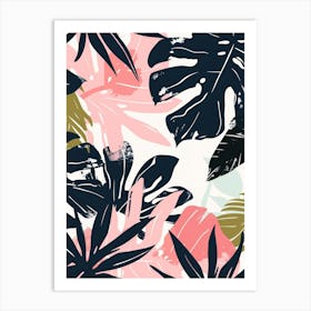 Tropical Leaves Pattern 7 Art Print