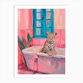 Leopard In The Bath Art Print