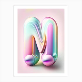M, Alphabet Bubble Rainbow 2 Art Print