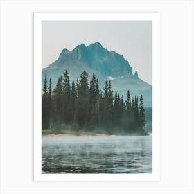 Misty Mountain Lake Art Print