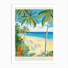 Poster Of Cable Beach, Sydney, Australia, Matisse And Rousseau Style 1 Art Print