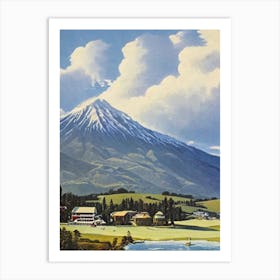 Mount Hutt, New Zealand Ski Resort Vintage Landscape 3 Skiing Poster Art Print