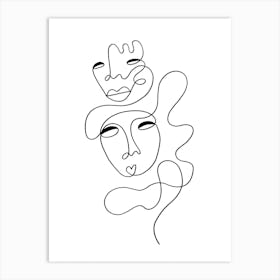 Thinking About You Line Art Print
