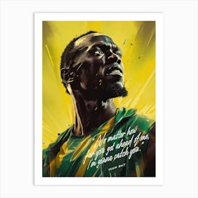 Usain Bolt Art Quote Art Print