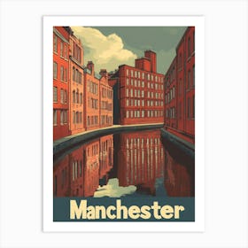 Aihrgdesign A Retro Travel Poster For Manchester 4 Art Print