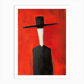 Man In Black Hat Art Print