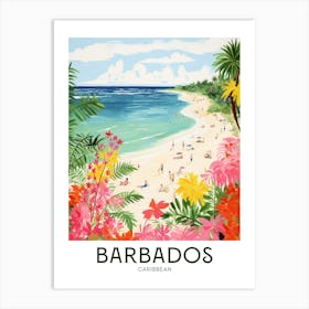 Barbados, Caribbean Maximalist Travel Poster Vibrant Colour  Art Print