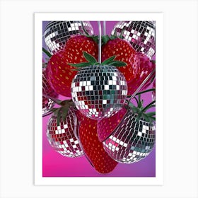 Disco Strawberries 1 Art Print