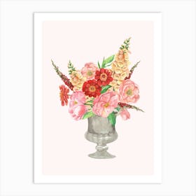 Watercolor Flowers In A Vase 2 Art Print