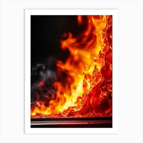 Fire Burning In The Fireplace 1 Art Print