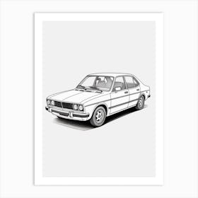 Honda Civic Line Drawing 9 Art Print