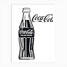 COCA COLA B/W | COCA COLA POP ART Art Print