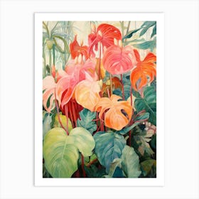 Tropical Plant Painting Philodendron 5 Art Print