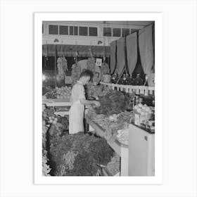 Arranging Vegetables At Retail Grocery, San Angelo, Texas By Russell Lee Art Print