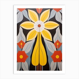 Flower Motif Painting Daffodil Art Print