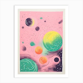 Abstract Landscape Risograph Style 32 Art Print