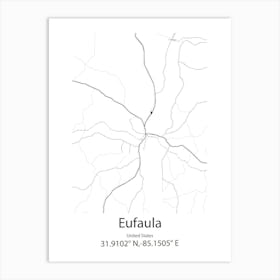 Eufaula,United States Minimalist Map 1 Art Print