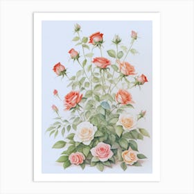 Watercolor Roses 4 Art Print