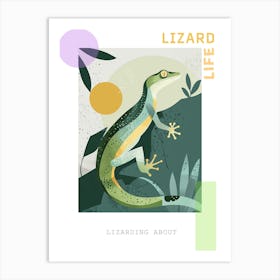 Lizard Modern Gecko Illustration 4 Poster Art Print