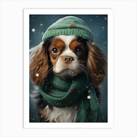 Dog In The Snow Art Print